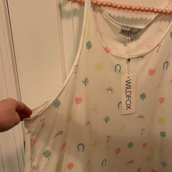 WILDFOX | RARE RAINBOW CHARM LUCKY OVERSIZED TANK LARGE NWT - Picture 6 of 8